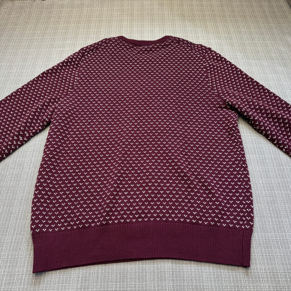 Brooks Brothers Burgundy Birdseye Men Sweater XL Crewneck Preppy Business Casual - Picture 3 of 8